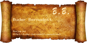 Buder Bernadett névjegykártya