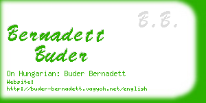 bernadett buder business card